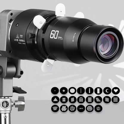 MIAOTU MG06 MAX Bowens Mount Snoot Kit - Focalize Conical Optical Condenser for Flash and Creative Shaped Light Effects