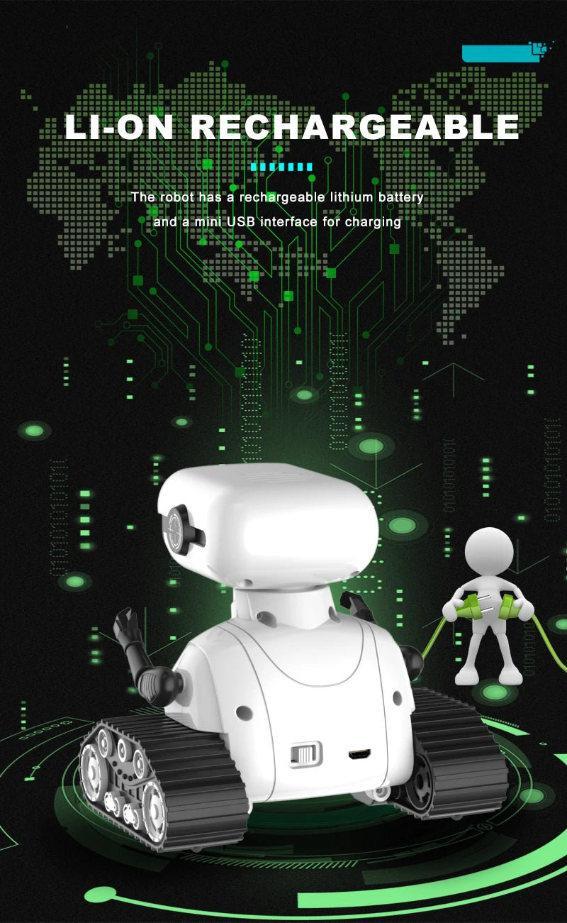 Ebo Rechargeable RC Robot Toy – Remote Control Robot with Music & LED Eyes, Fun Gift for Boys & Girls