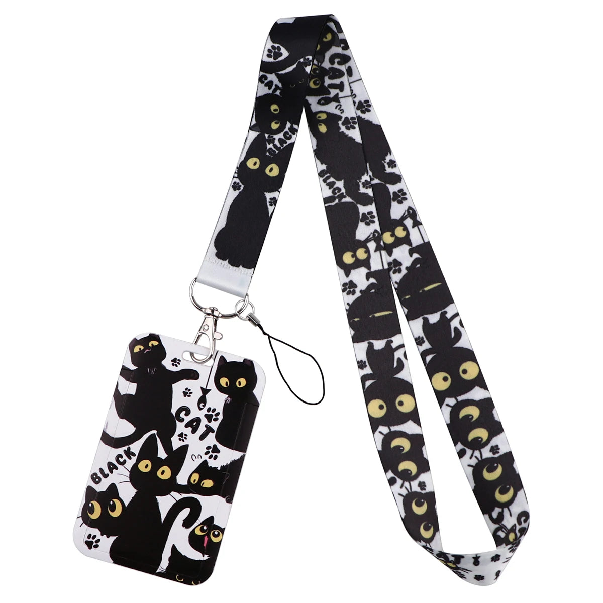 Cartoon Cat Lanyard Keychain – Multifunctional ID Card Badge Holder, Camera USB, Phone Neck Strap Accessories