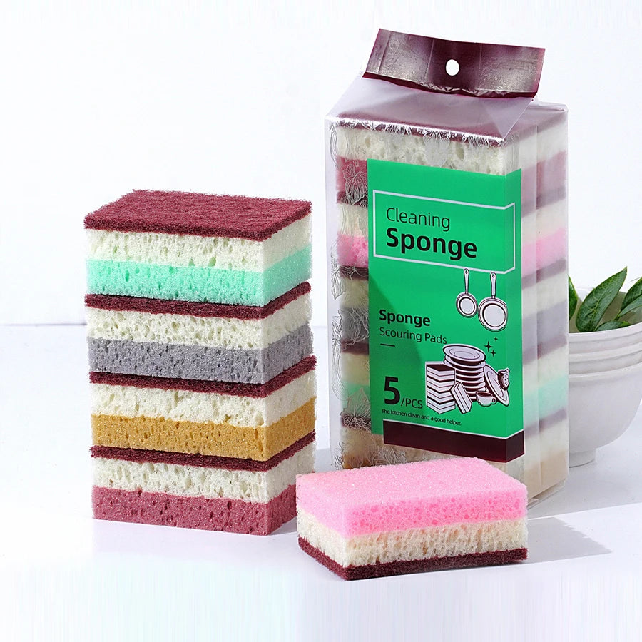 High-Density Kitchen Cleaning Sponge Cloth - Non-Greasy Dishwashing & Pot Scrubbing Cleaning Cloth
