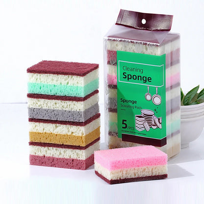 High-Density Kitchen Cleaning Sponge Cloth - Non-Greasy Dishwashing & Pot Scrubbing Cleaning Cloth