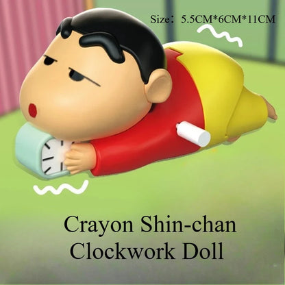 Crayon Shin-chan Clockwork Anime Figure Toy – Walking Alarm Clock Model, Dynamic Crawl Action Toy & Cute Desktop Gift Decor