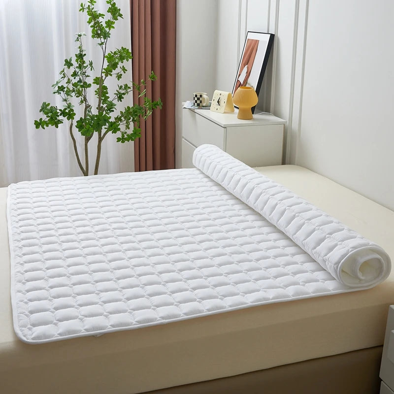 Waterproof Quilted Mattress Protector - Thick Breathable Mattress Topper for Single or Double Beds