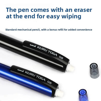 UNI Kuru Toga M5-452 Mechanical Pencil 0.5mm – Automatic Rotating Lead Drawing Pencil with Low Center of Gravity for School & Office Supplies