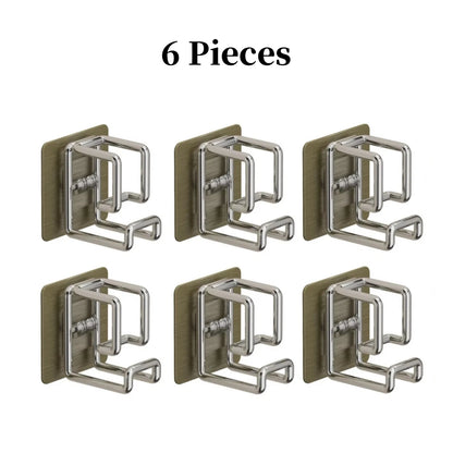 1/2/4/6PCS Stainless Steel Washbasin Hooks — Multifunction Punch-Free Kitchen & Bathroom Rack, Towel & Basin Storage Holder