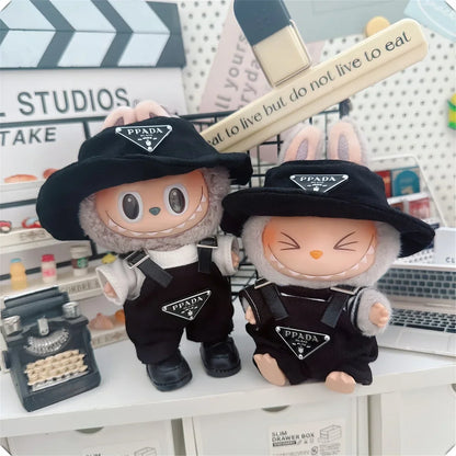 17cm Labubu Mini Doll Outfit Set - Hat, Clothes & Shoes for Labubu II Sitting Party Game Accessories