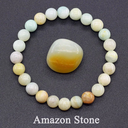 Natural 5A Lapis Lazuli Stone Bracelet - Elastic Healing Bead Jewelry Gift for Men & Women