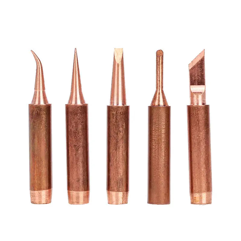 5pcs 900M-T Copper Soldering Iron Tips - Lead-Free Welding Heads for BGA Repair Tools