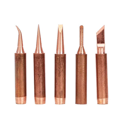 5pcs 900M-T Copper Soldering Iron Tips - Lead-Free Welding Heads for BGA Repair Tools