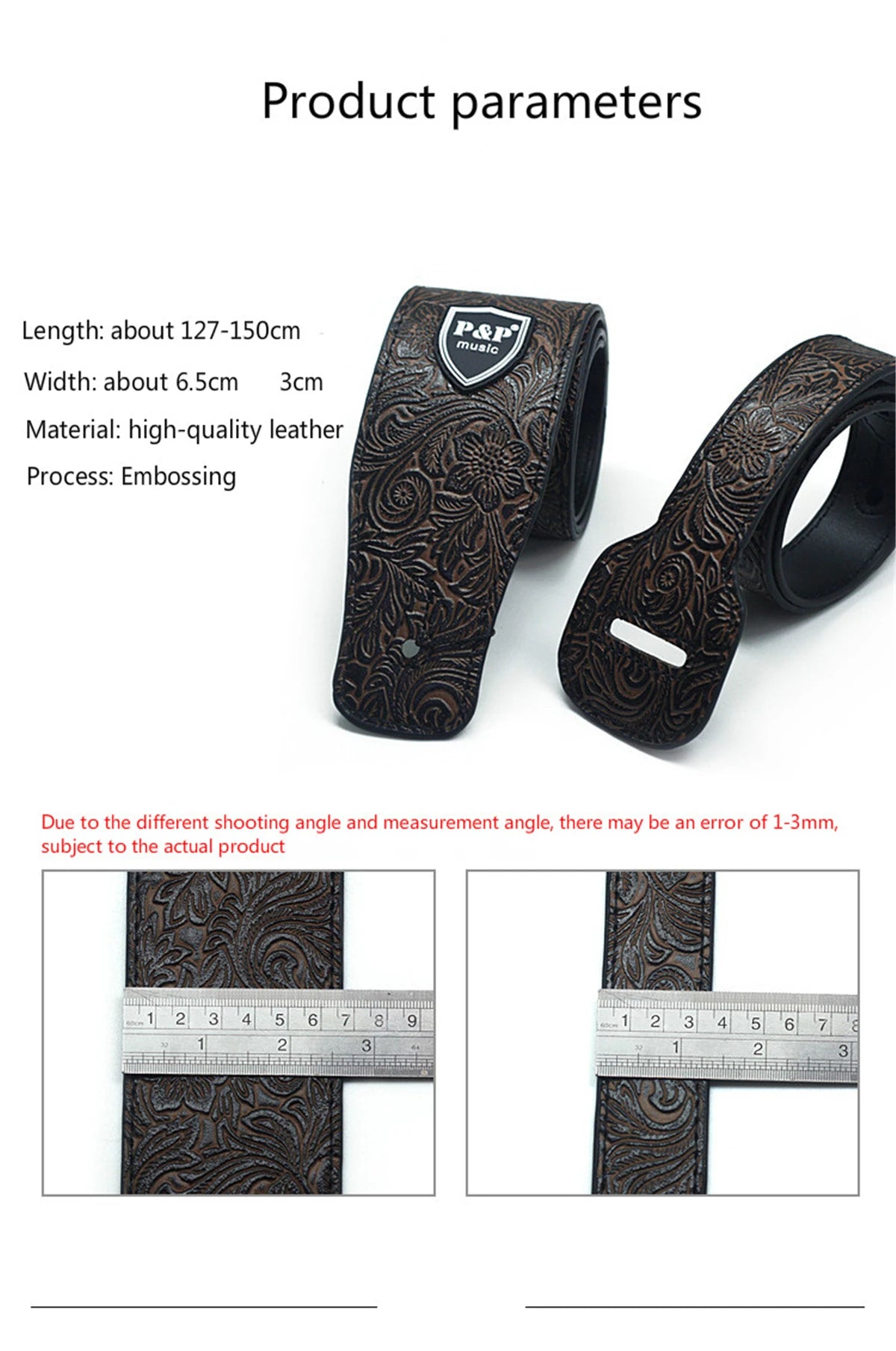 Vintage 2.5 Inch Guitar Strap - Adjustable Soft Embroidered Belt for Classical & Bass Guitars, Music Accessories