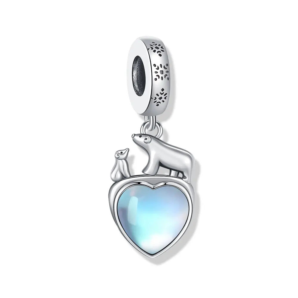 925 Sterling Silver Robot & Sea Turtle Charms Pendant — Moon Bead Bracelet Accessory, DIY Fashion Jewelry Gift for Women