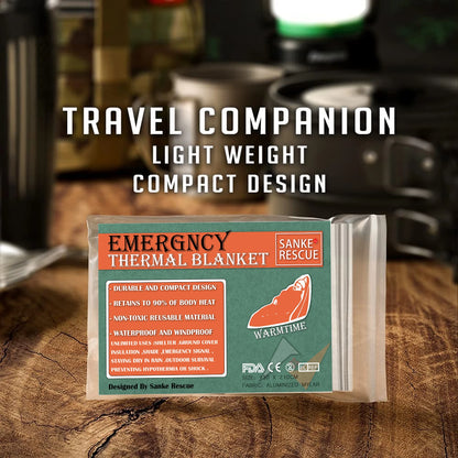 4pcs Emergency Mylar Thermal Blankets - Foil Space Blankets, NASA-Designed Body Warmers, Ideal for Outdoor, First Aid, Camping, Hiking, and Travel