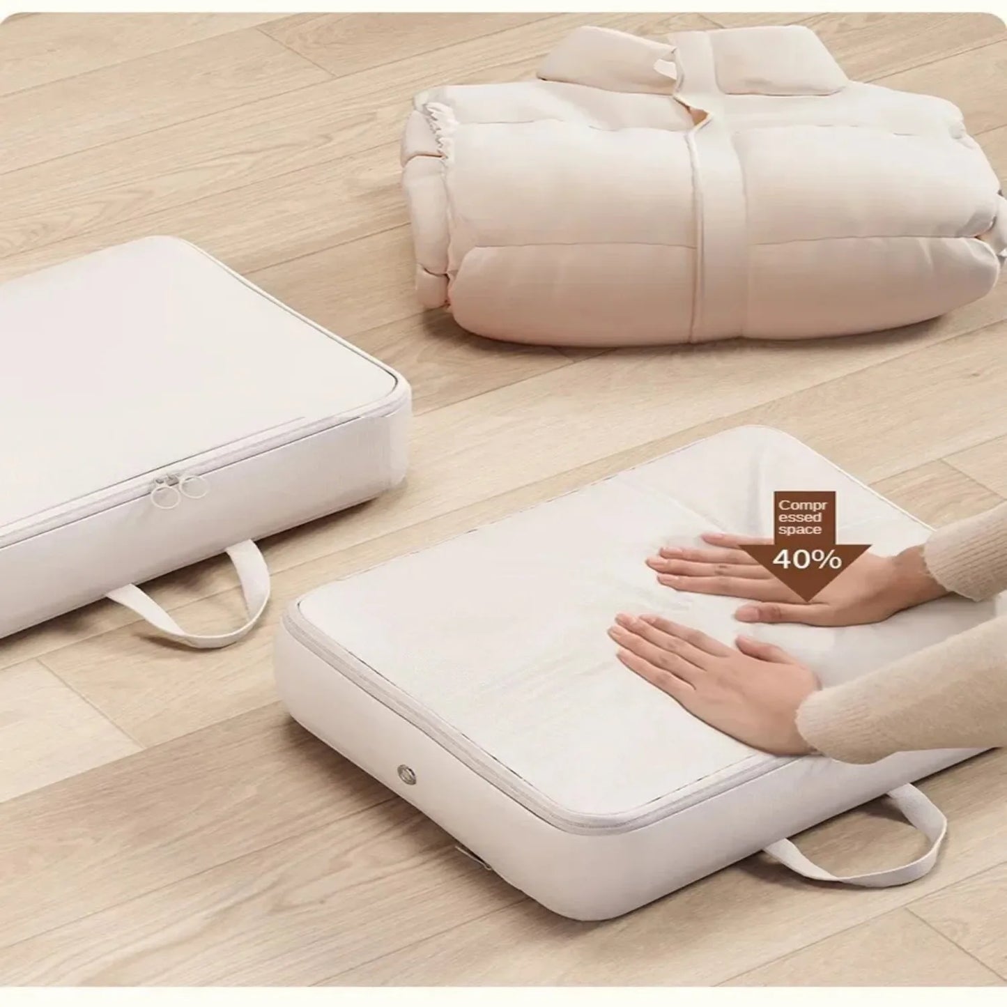 4PCS Compression Packing Bags Set – Foldable Large Capacity Organizer for Clothes, Down Jackets & Cotton Quilts