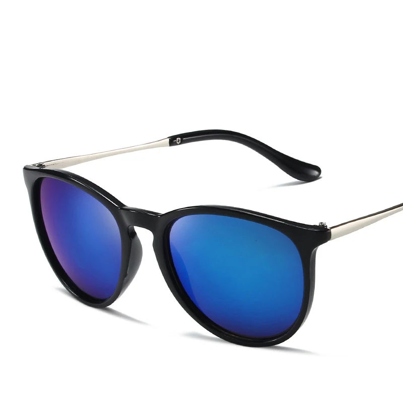Metal Frame Vintage Round Sunglasses — Reflective UV Protection Shades for Men & Women
