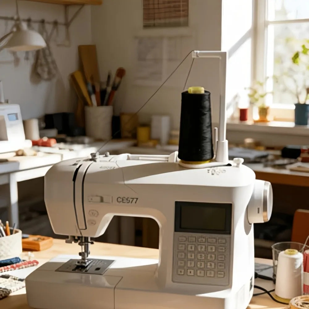 Sewing Machine Thread Holder - Vertical Large Spool Stand with Anti-Tangle Thread Guide