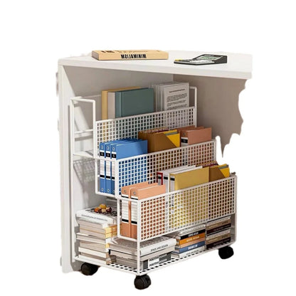 Multi-Layer Storage Trolley Cart - Rolling Bookshelf, Kitchen & Bathroom Organizer with Wheels