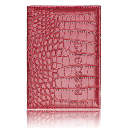 Crocodile PU Leather Passport Holder – Slim Minimalist Travel Wallet for Men & Women