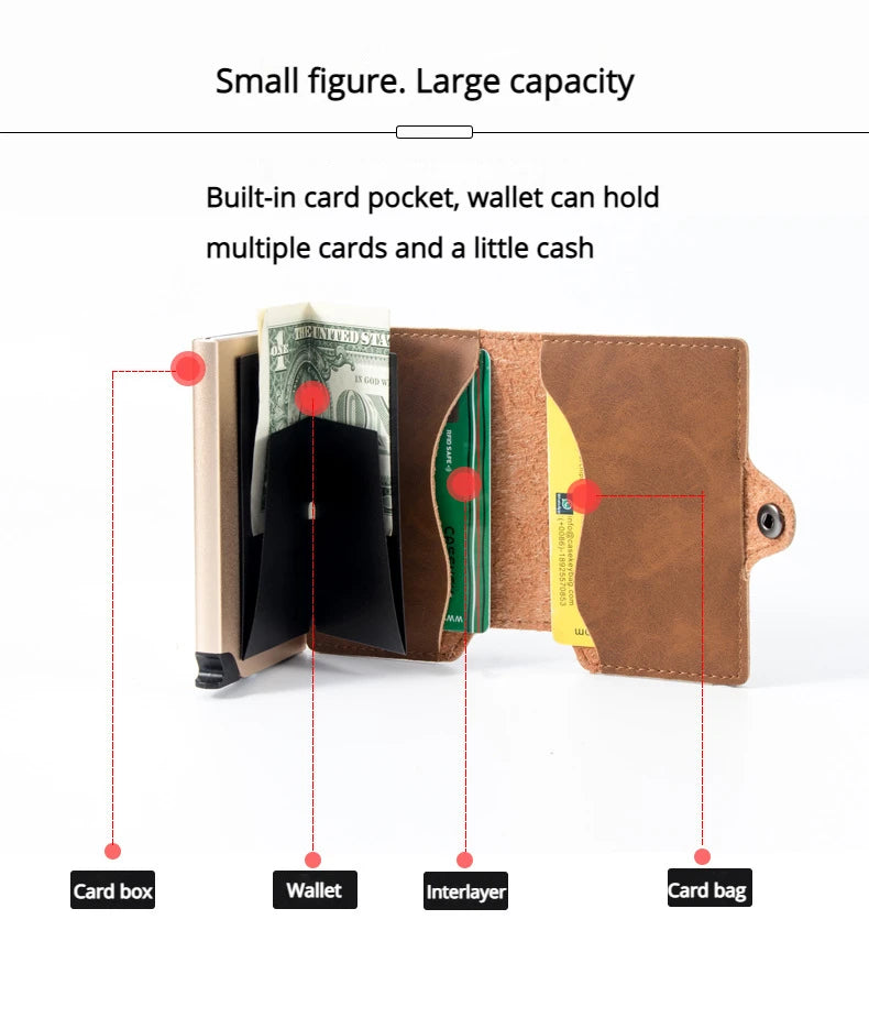 Men's Slim Wallet with Money Clip – Pop-Up RFID Blocking Credit Card Holder, Minimalist Design