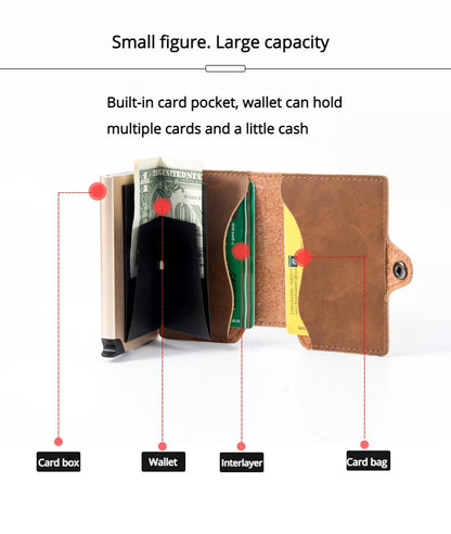 Men's Slim Wallet with Money Clip – Pop-Up RFID Blocking Credit Card Holder, Minimalist Design