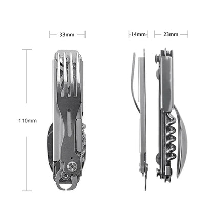 Outdoor Multi-Function Portable Tableware - Foldable Cutlery Set with Knife, Fork, Spoon, and Bottle Opener for Camping