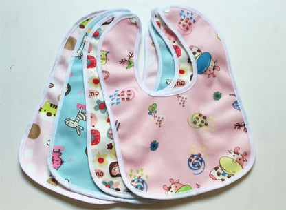 Baby Cartoon Waterproof Bib - Super Soft Crystal Velvet Newborn Feeding & Saliva Towel for Infants