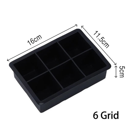 Large Silicone Ice Cube Tray — 4/6/8/15 Grid Mold for Bar, Pub, DIY Ice Blocks
