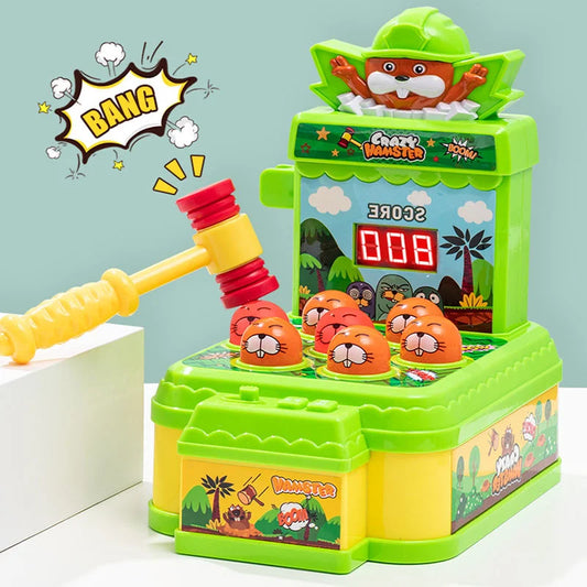 Whack-A-Mole Challenge Game — Electric Two-Player Battle Table with Lights, Music & Cartoon Fun for Parties and Desktop Play