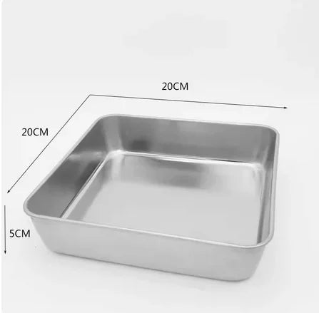 304 Stainless Steel Baking Tray with Wire Rack — Cake, BBQ, Oven, Roasting & Grilling Pan Tool