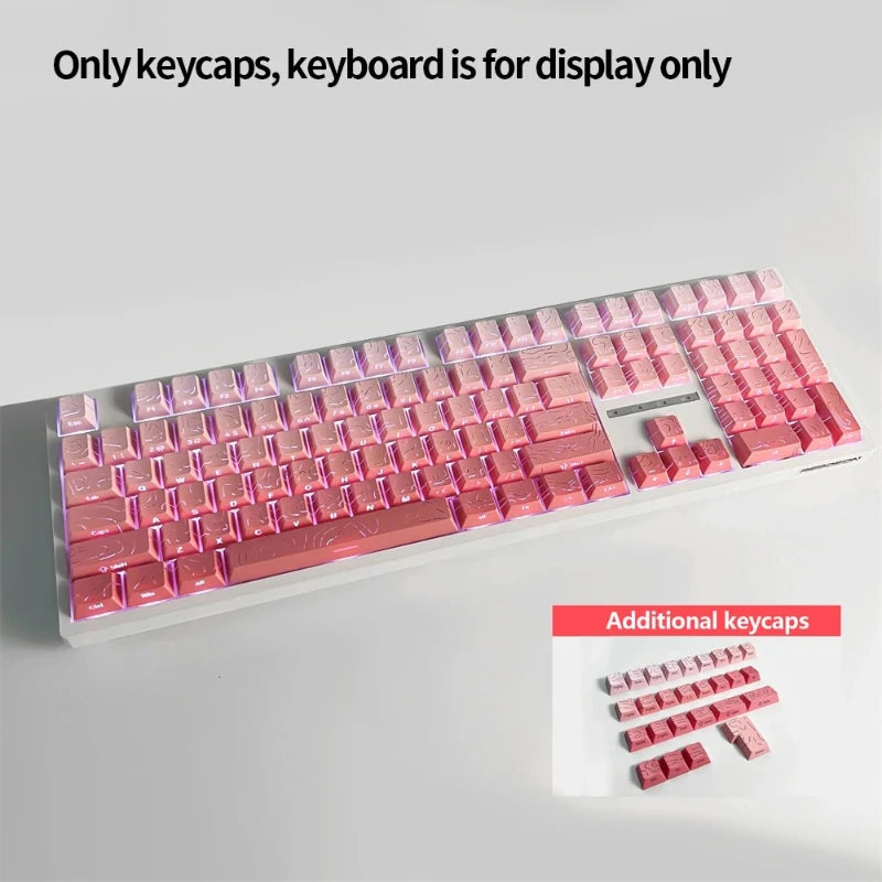 Contour 4.0 Side-Engraved PBT Translucent 97-Key Mechanical Keyboard Keycaps – White Gaming Keycap Set for Magnetic Switch F75 GMK87
