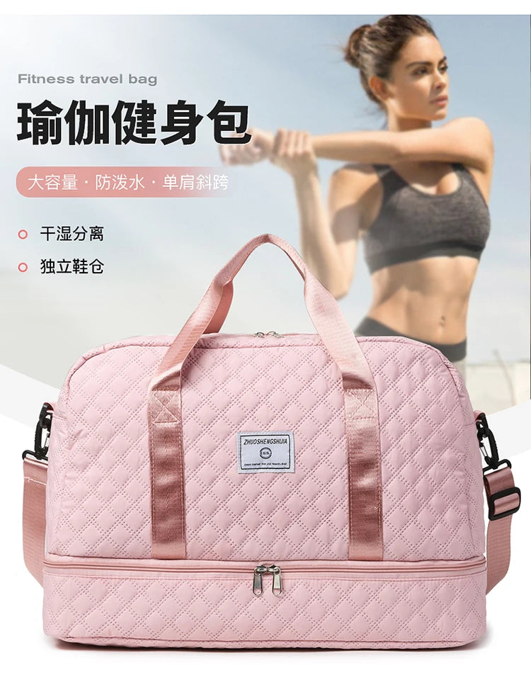 Short Trip Travel Bag – Large Capacity Waterproof Handbag with Dry & Wet Separation for Men & Women