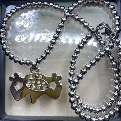 Quad Ball Pendant Necklace - Hip Hop Style Stainless Steel Jewelry for Men & Women, Fashion Personality Collection