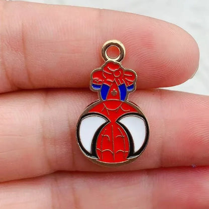 10-Piece Cartoon Alloy Drop Charms - DIY Jewelry Making Pendants for Earrings, Keychains & Creative Accessories