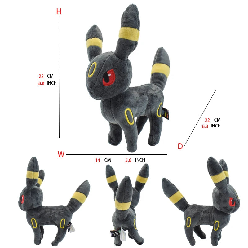 Pokémon Eevee Evolution Plush Toys - Soft Stuffed Animal Dolls Featuring Sylveon, Flareon, Jolteon, Umbreon, Vaporeon & Pikachu