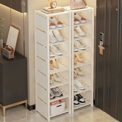 Stackable Shoe Organizer Rack – Adjustable, Space-Saving Shelf for Wall Corners | Multiple Layers Shoe Storage Solution