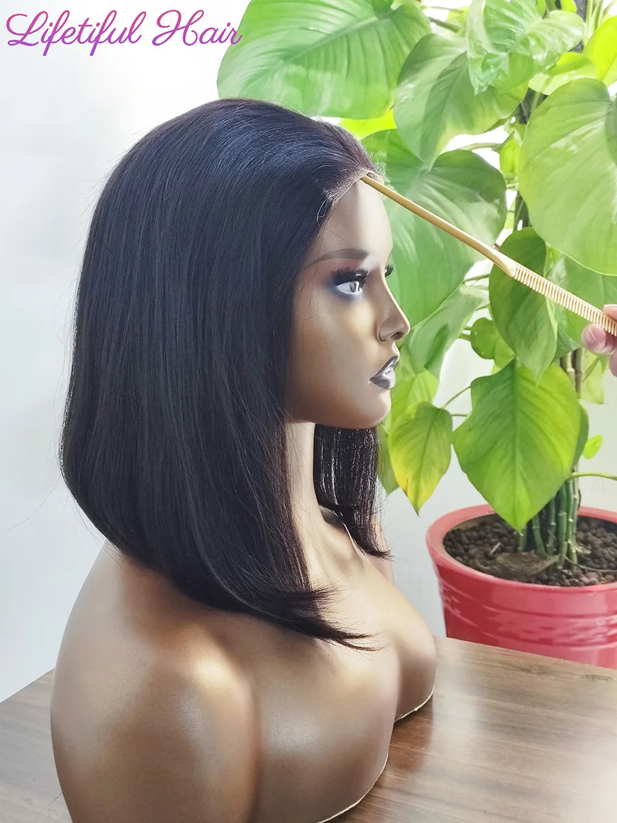 Glueless Bob Human Hair Wig — Ready-to-Wear Straight 4x4 Transparent Lace Closure for Women