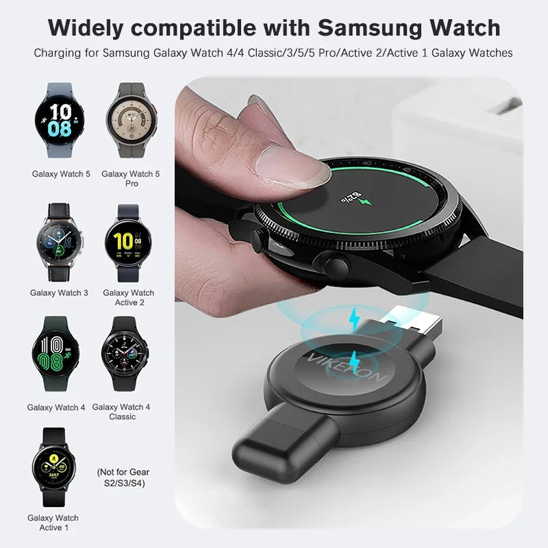 2-in-1 Magnetic Wireless Watch Charger – Fast Charging Dock for Apple Watch 9–3 & Samsung Galaxy Watch 6/5/4/3/Active Series Stand Accessory