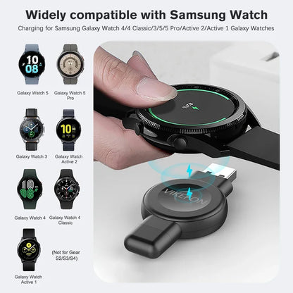 2-in-1 Magnetic Wireless Watch Charger – Fast Charging Dock for Apple Watch 9–3 & Samsung Galaxy Watch 6/5/4/3/Active Series Stand Accessory