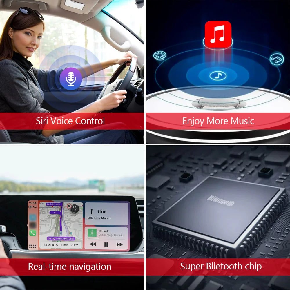 Wireless CarPlay Mini Box Dongle - Android Auto Adapter for Toyota, Mazda, Honda, Hyundai, Kia, VW, Audi, Benz, Ford, Opel, Chery