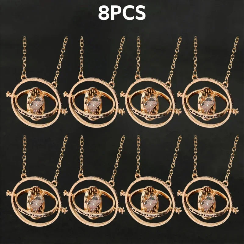 Harry Potter Time-Turner Hourglass Necklace - 360° Rotatable Cosplay Pendant and Unique Mother’s Day Gift