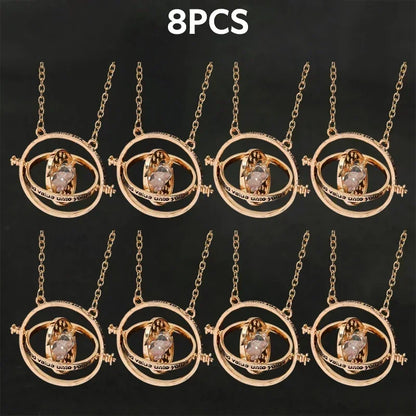 Harry Potter Time-Turner Hourglass Necklace - 360° Rotatable Cosplay Pendant and Unique Mother’s Day Gift