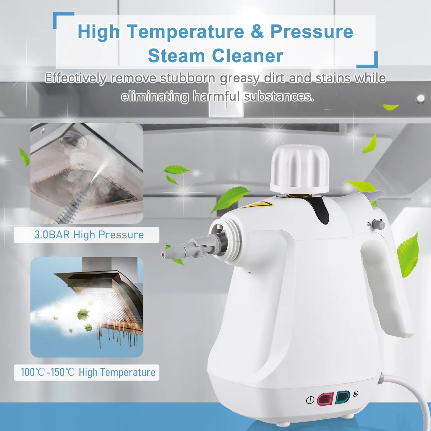 12 in 1 Handheld Steam Cleaner – High Temperature Pressurized for Furniture, Upholstery, Tile & Home Cleaning