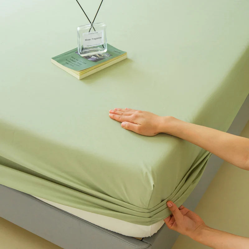 Waterproof Fitted Bed Sheet – 360 Elastic Band Mattress Protector for Single, Double, King & Queen Size