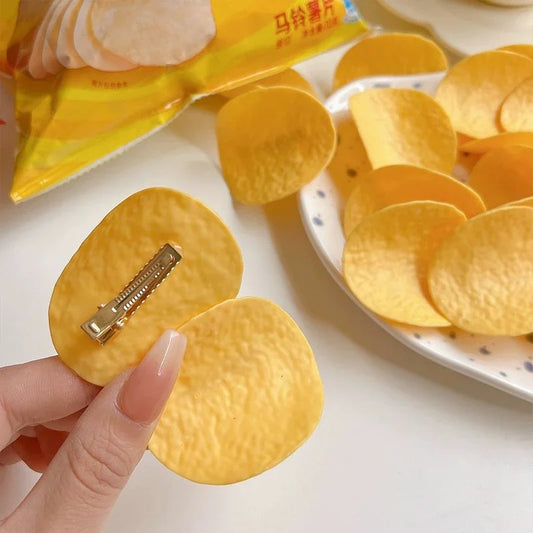 Cute Potato Chip Hair Clips - 5/10-Piece Cartoon Duckbill Barrettes for Girls, Students, and Everyday Hairstyles