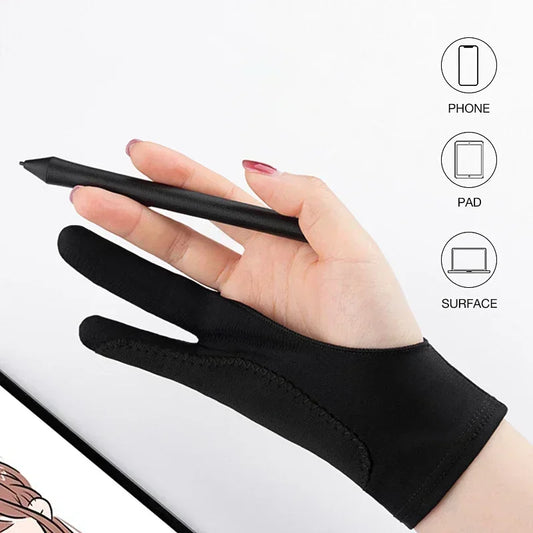 S/M/L Two-Finger Drawing Gloves - Anti-Touch and Anti-Fouling for Tablet, Digital Board, and Oil Painting Art Supplies