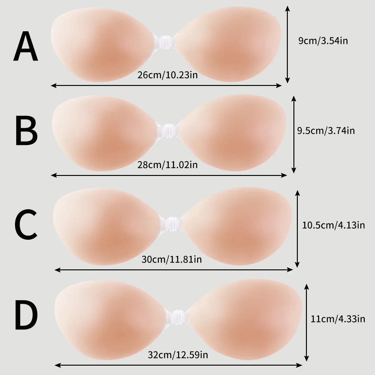 Reusable Silicone Front Button Chest Patches — Invisible Strapless Self-Adhesive Breast Lift for Women’s Underwear