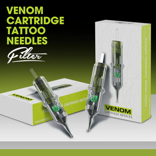 EZ Filter Venom Tattoo Needle Cartridges - Disposable Round Liner & Shader Needles