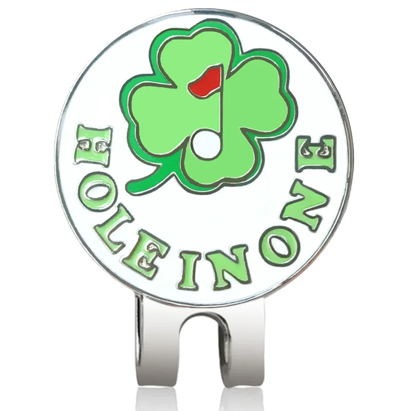 Golf Ball Marker with Hat Clip – Magnetic Alloy Marker, Tiger Putter Flog Glass & Lucky Clover Gift for Golfers