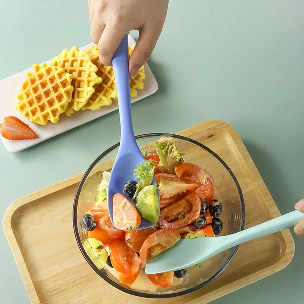 Silicone Flat Head Shovel – All-Inclusive Non-Stick Salad Spoon & Kitchen Spatula Utensil