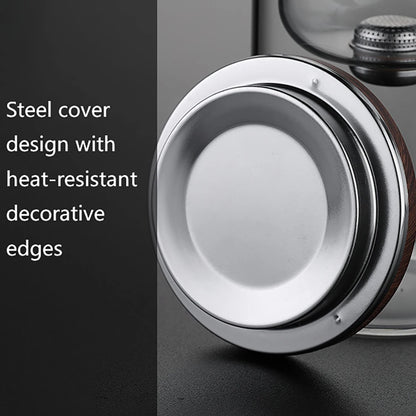 Glass Tea Pot Kettle with Magnetic Infuser - 520ML/720ML Tea Filtration Cup Set with One-Click Switch