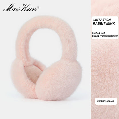 Maikun Thermal Earmuffs for Autumn & Winter - Thickened Cycling Ear Bags Imitation Rabbit Marten Ear Warmers